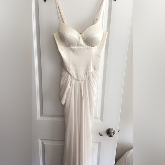 Meshki Satin Corset Maxi Dress - Ivory - Picture 4 of 7